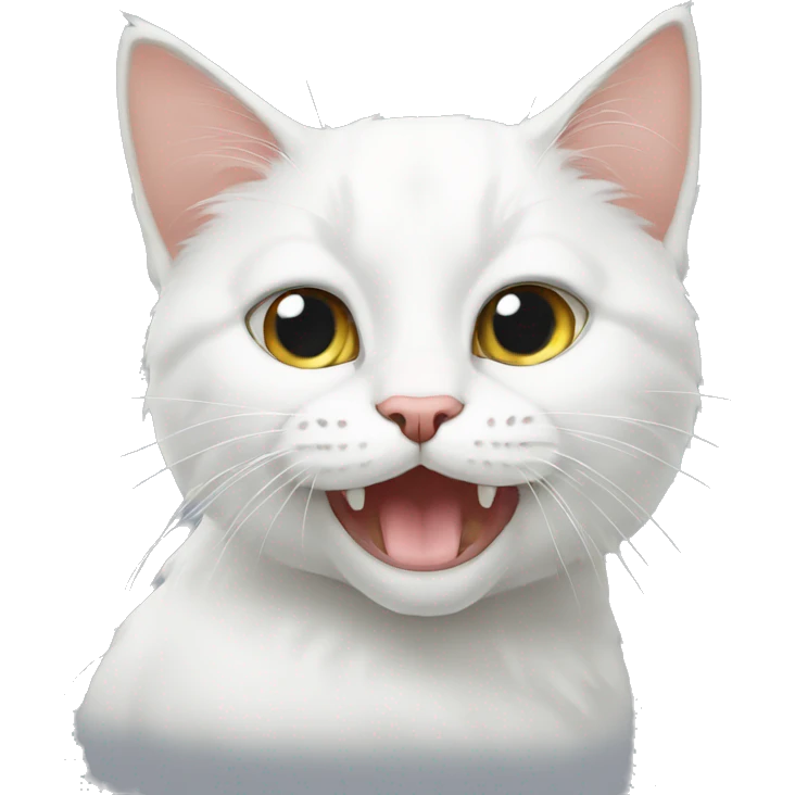 the derpiest of white cats emoji