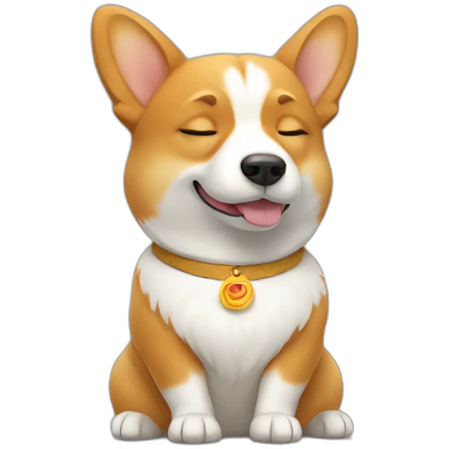 meditating corgi emoji