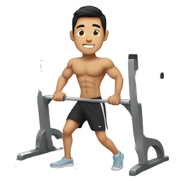 asian guy working out emoji