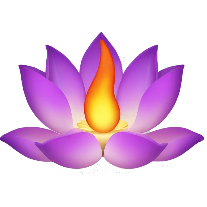 Lotus flower with flames emoji