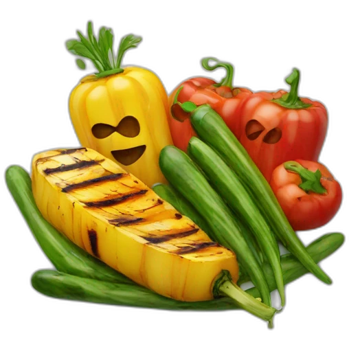Grilled vegetables on a plate emoji