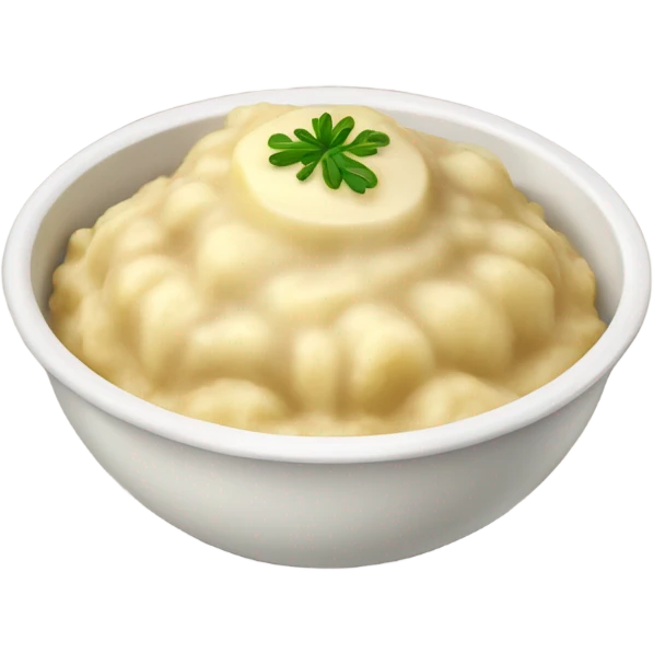 bowl of mashed potatoes topped with gravy emoji