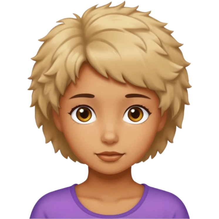 смуглая девушка с короткими и пушистыми волосами  emoji