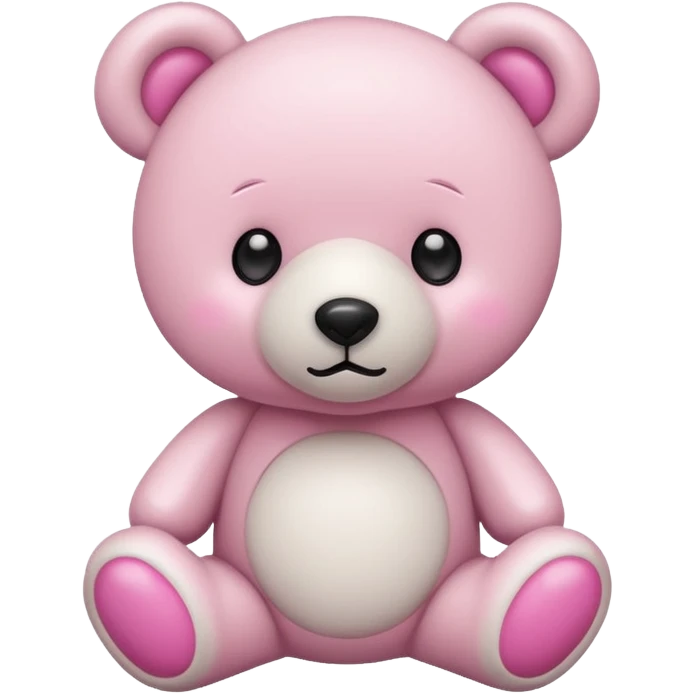 White and pink plush teddy bear emoji