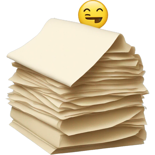 a stack of paper with a visible home symbol on it emoji