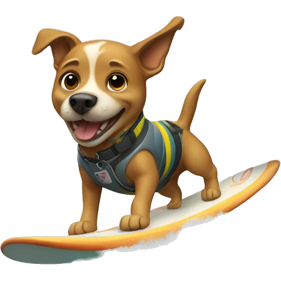 dog surfing emoji