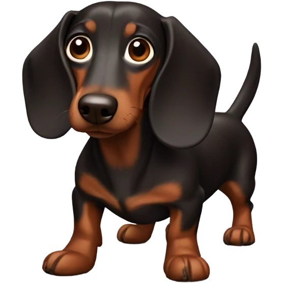 All dark brown dachshund  emoji