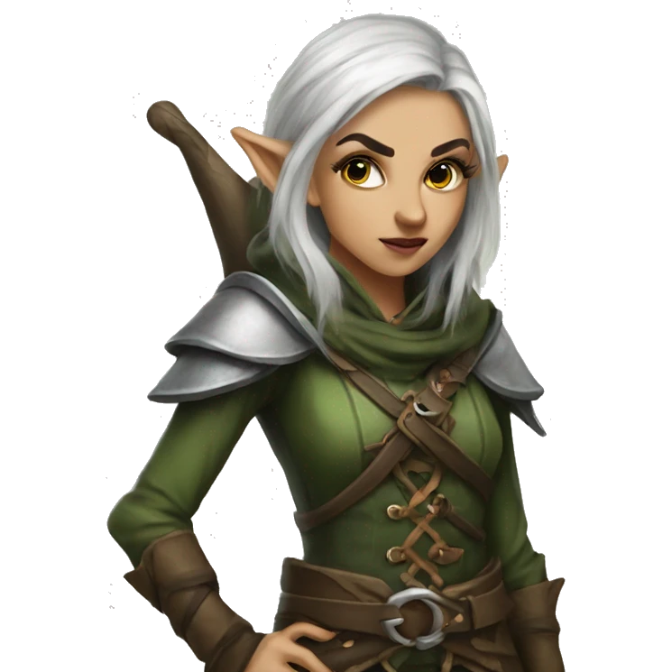 rogue female elf fantasy emoji