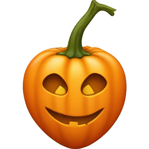 orange heart with jack-o’-lantern face emoji
