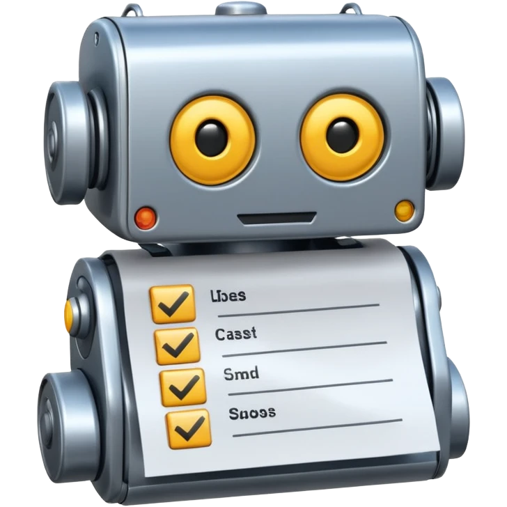 emoji of a checklist for a robot emoji