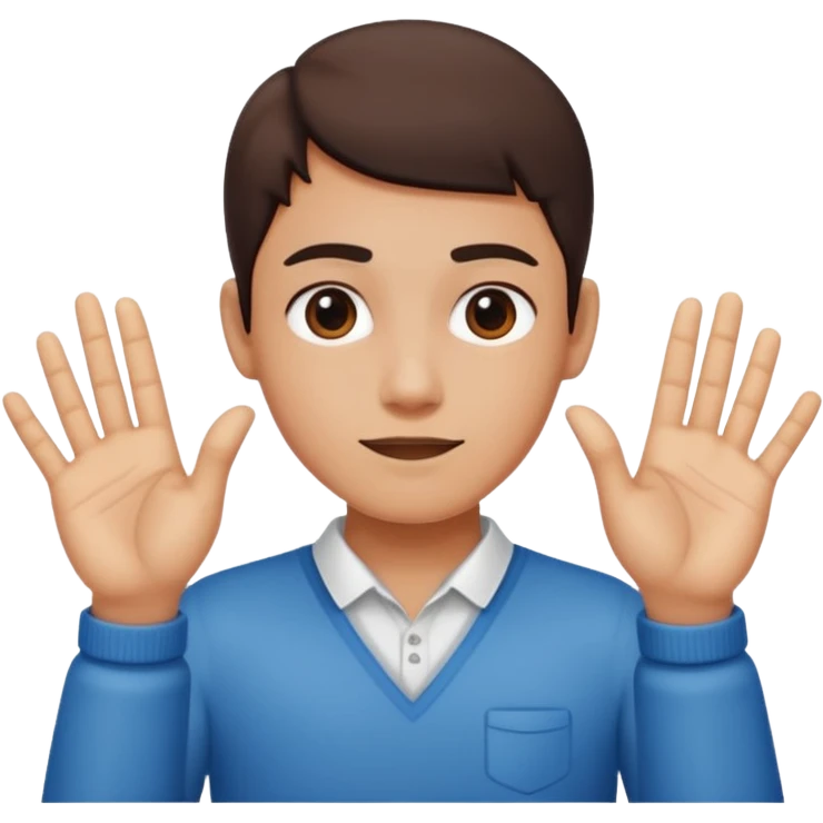 Only when both hands form a triangle gesture emoji