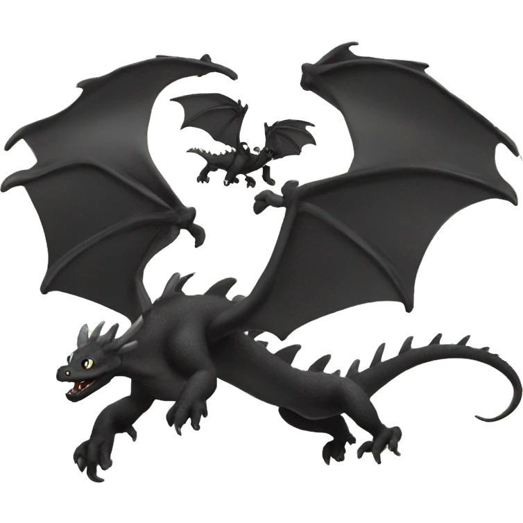 black dragons flying out of book emoji