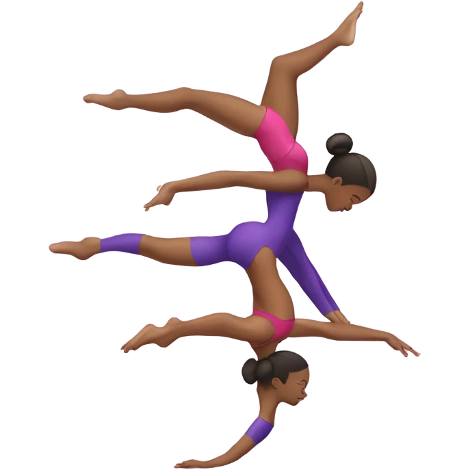 2 girls doing acro gymnastics  emoji