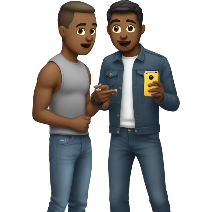 a gay couple fighting through texting emoji