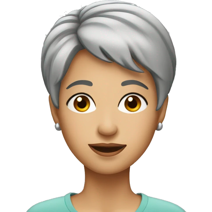 lady face with grey short hair emoji
