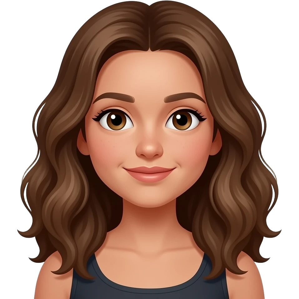 tan, female, wavey hair, 16 age emoji