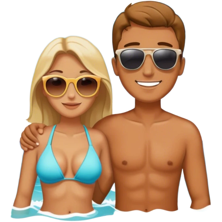 Couple enjoying ocean day emoji