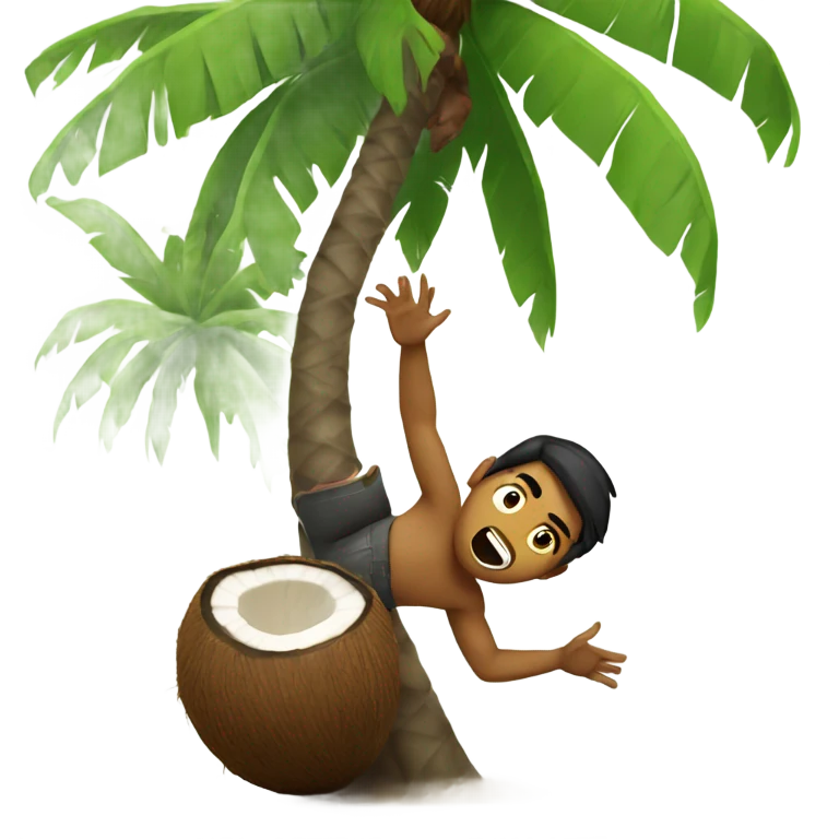 Someone falling out of a coconut tree emoji
