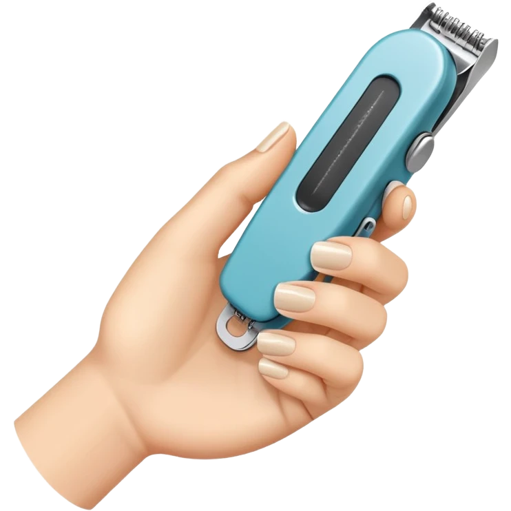a hand using a nail clipper, cheerful and friendly emoji