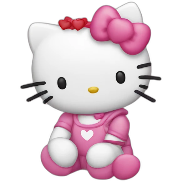 Hello kitty love emoji