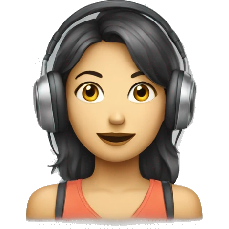 girl listens radio  emoji