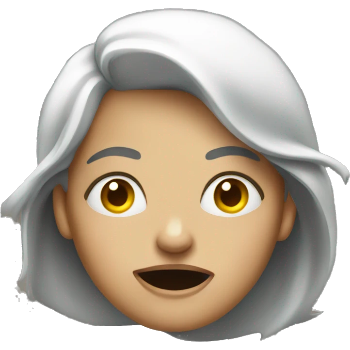Mad woman with wide eyes looking up emoji