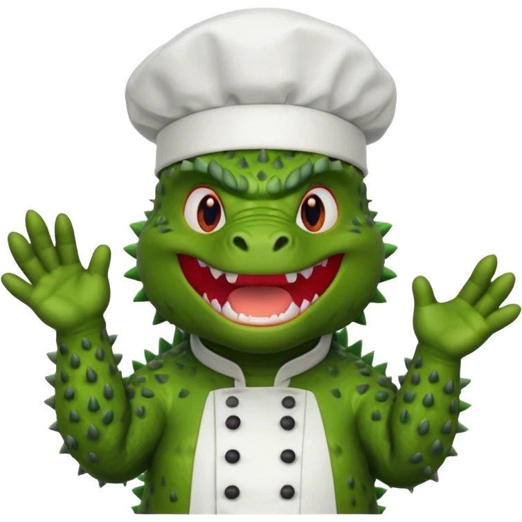 Godzilla with a chef hat emoji