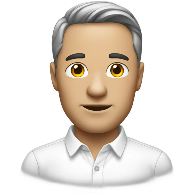 man in a white shirt with a white backgr emoji