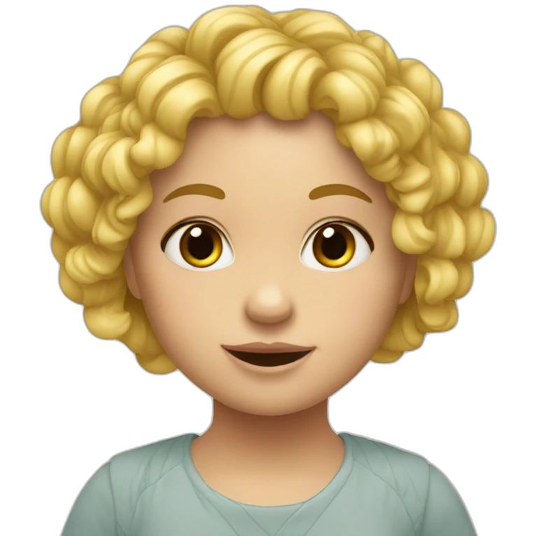 Niña rubia con rizos emoji