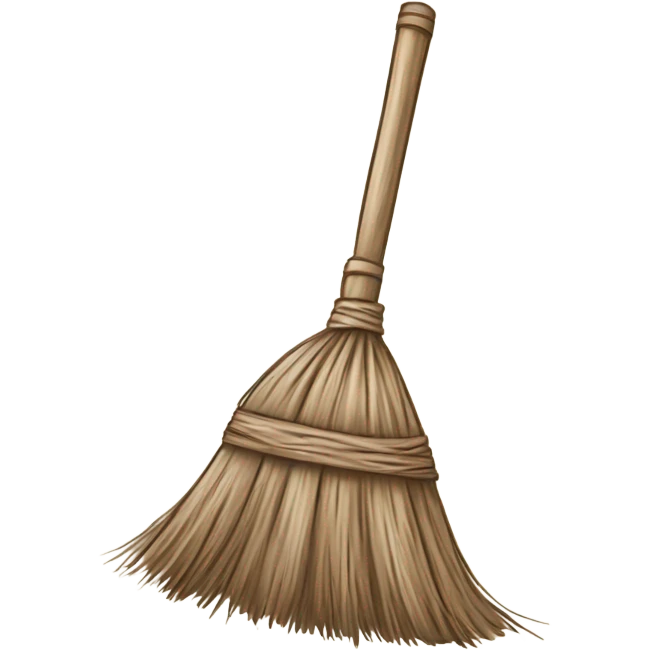 Rustic handcrafted broom sketch emoji