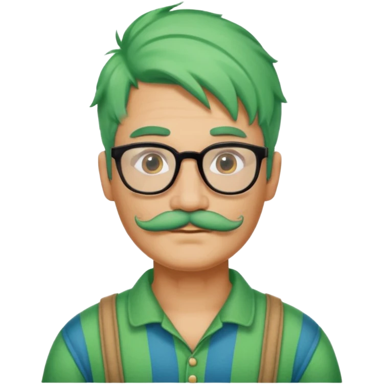 venice gondolier with green hair, glassess and mustache emoji