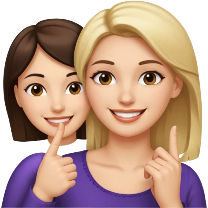 Casi como el primero, pero que no sean dos dedos, y que ese dedo solo este como el 2 dedo de la segunda mujer emoji