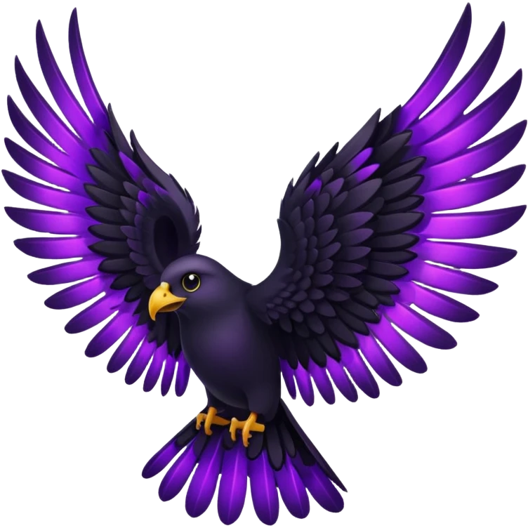 black wings with purple glow, wings only emoji