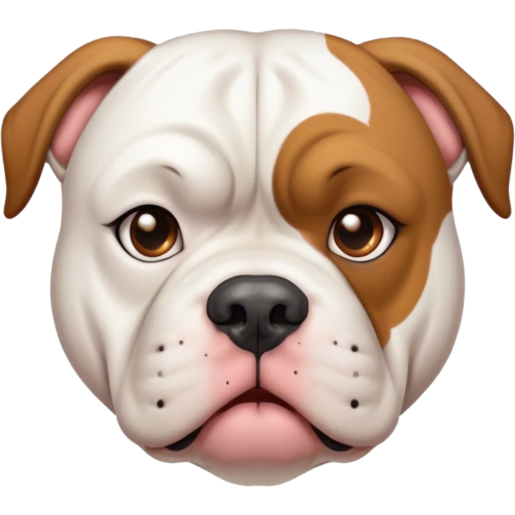White American Bulldog with brown face.  emoji