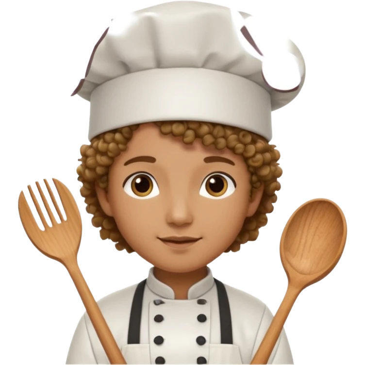 آشپز مو فرفری emoji