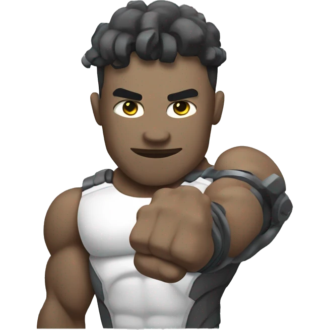 Cyborg flexing bicep emoji