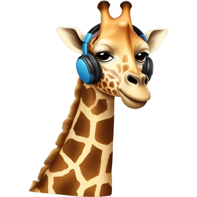 Giraffe listening to music  emoji