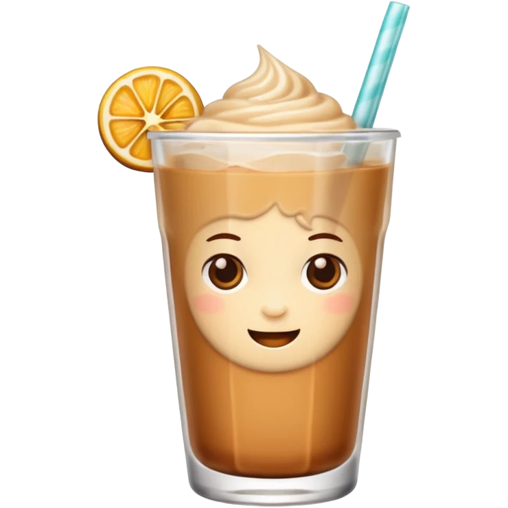 iced chai tea drink. cute  emoji