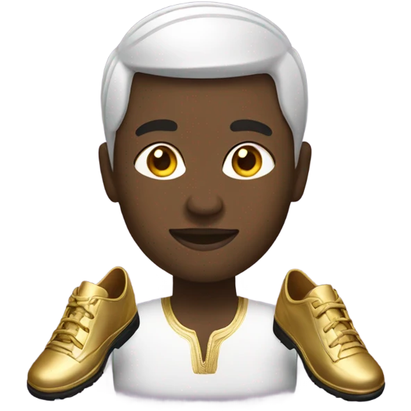 Nigerian with gold shoes emoji
