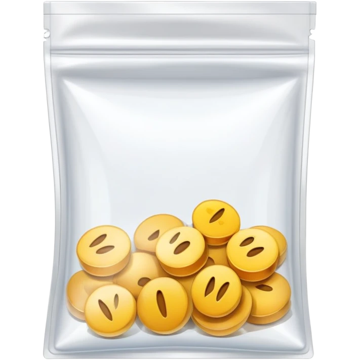 transparent ziplock bag, slightly open emoji