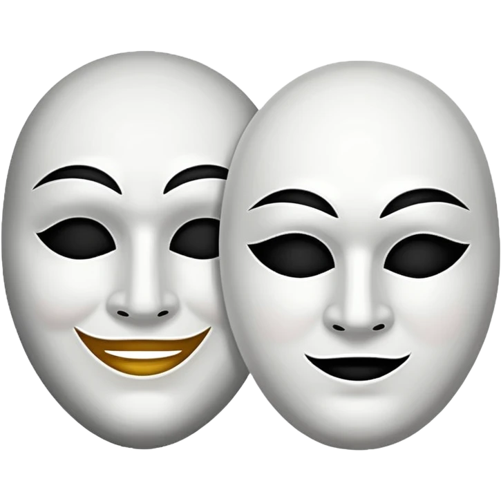 Two mask one is happy the other is sad emoji