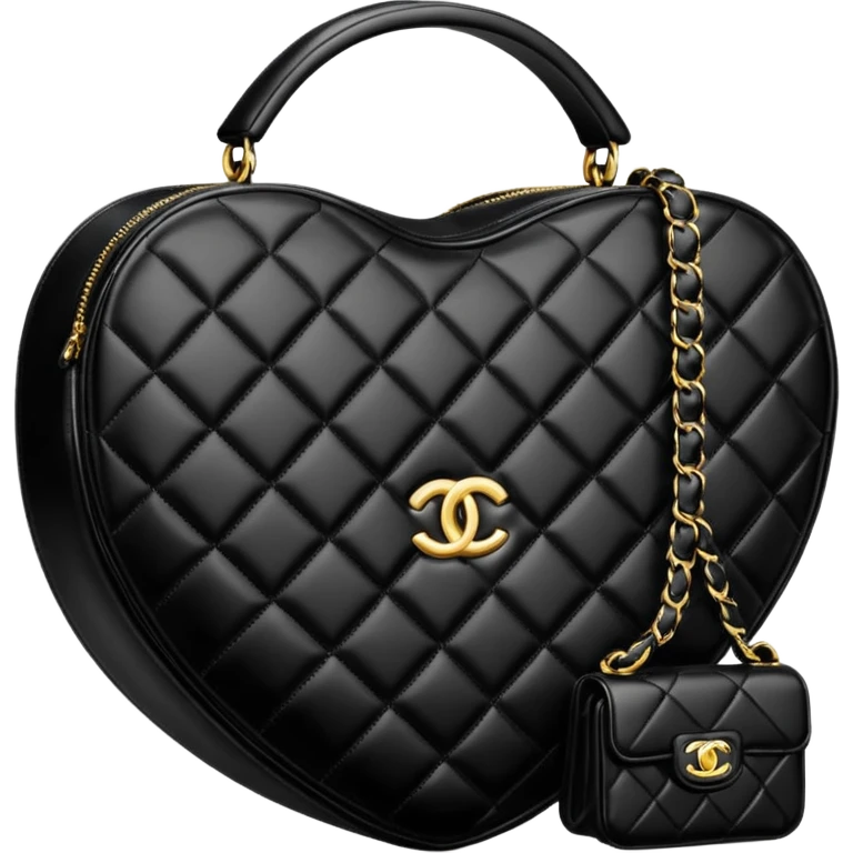 chanel heart shape bag black color bag emoji