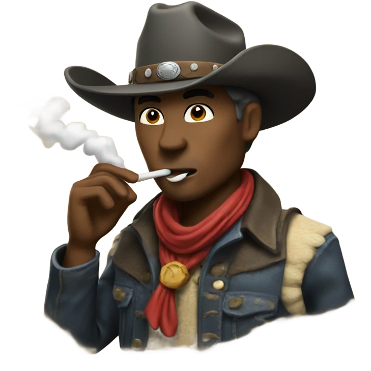 Cowboy blowing smoke emoji