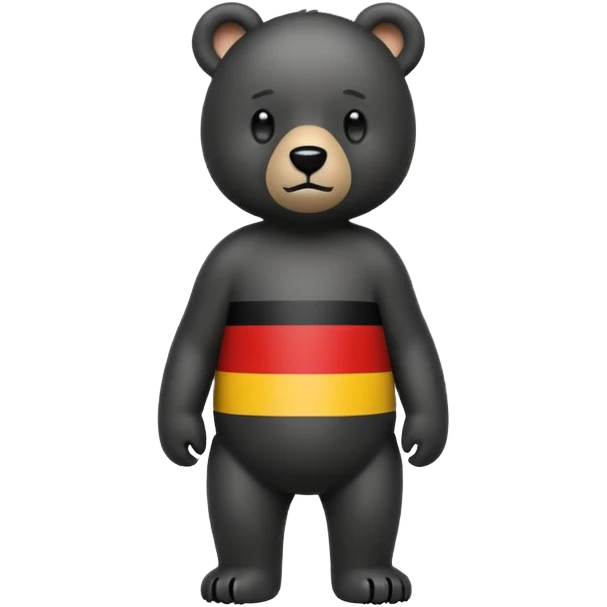 simple and expressive emoji of the Berlin Bear inspired by the Berlin flag, no text emoji