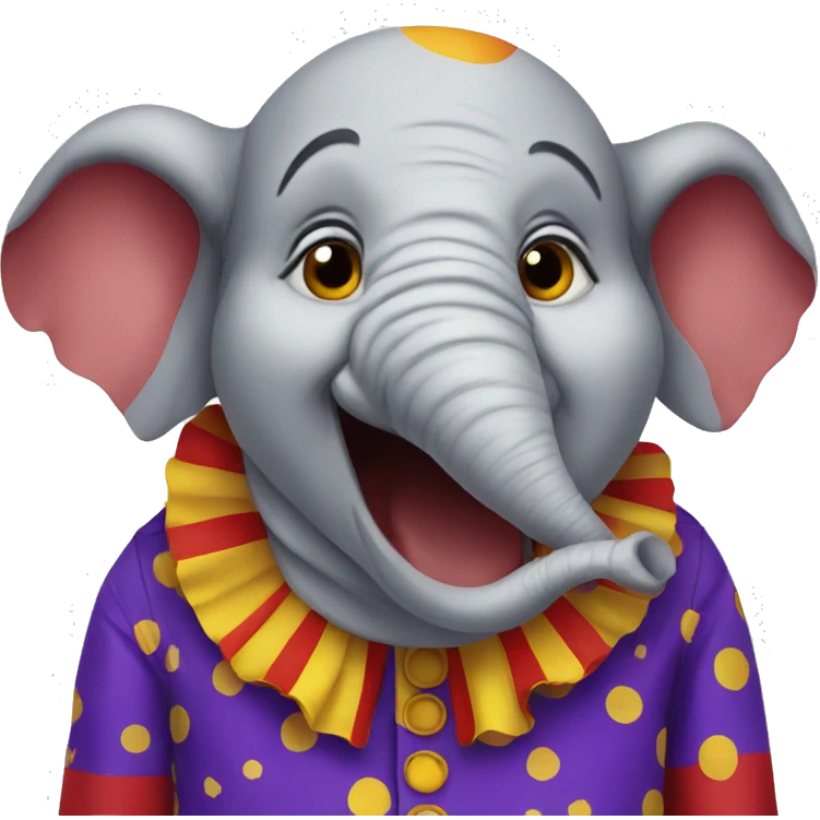 Clown elephant emoji