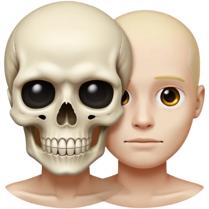 One person behind on other with the skull emoji  emoji