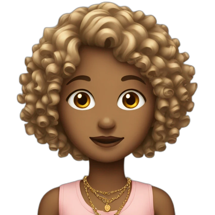 curly-haired girl with necklace emoji