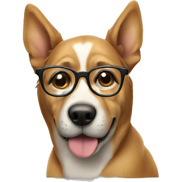 dog with glasses emoji