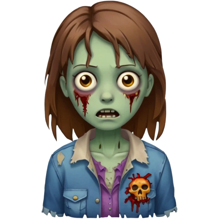 girl zombie with brown hair emoji