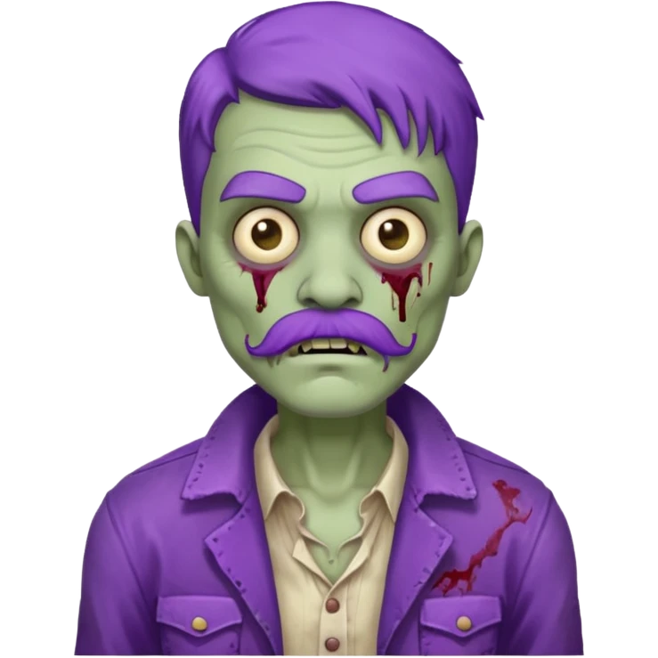 zombie with purple mustache emoji